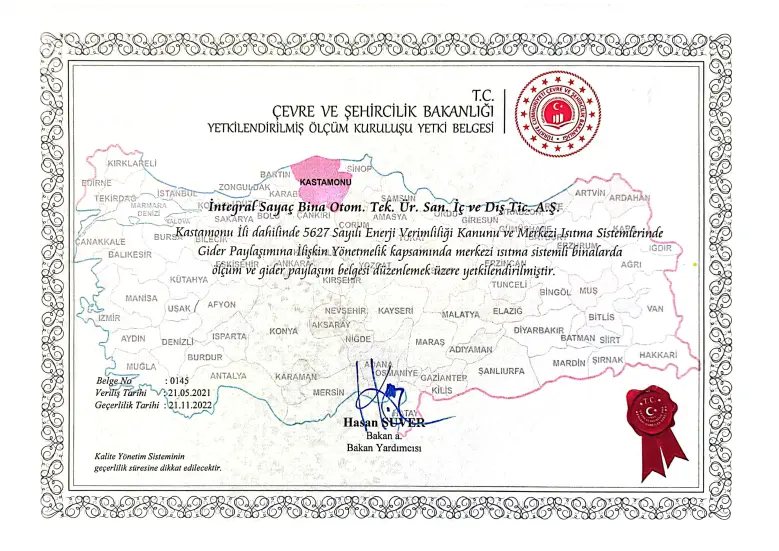 Çevre Şehircilik ve Orman Bakanlığı Yetki Belgesi