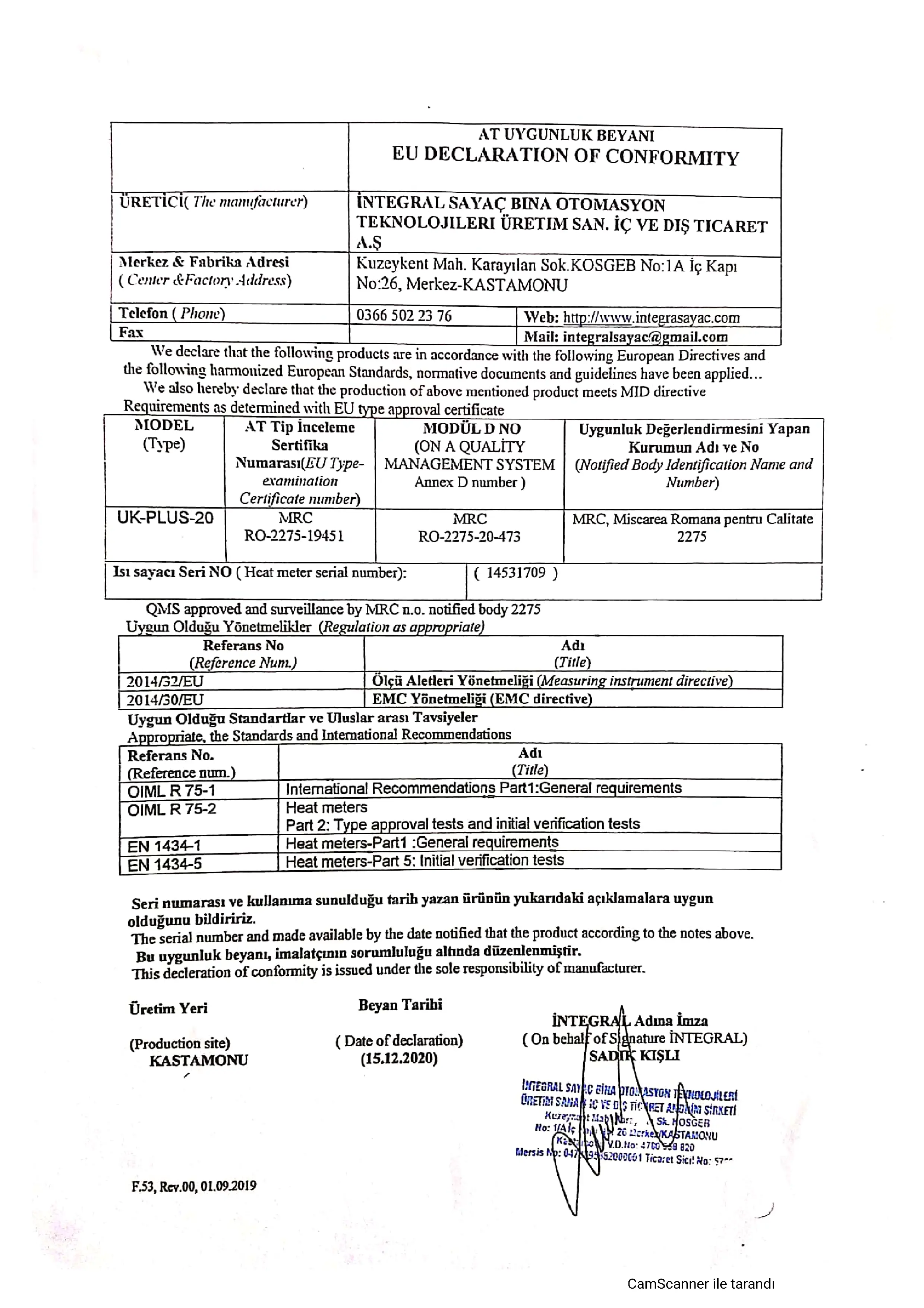 Avrupa Birliği Uygunluk Belgesi